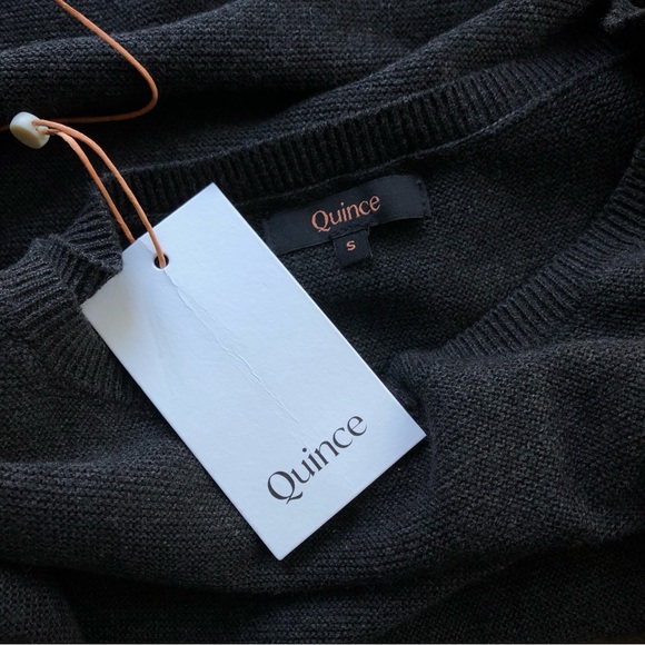 NWT Quince Lightweight Cotton Cashmere Dolman Sweater in Heather Charcoal - Picture 7 of 8